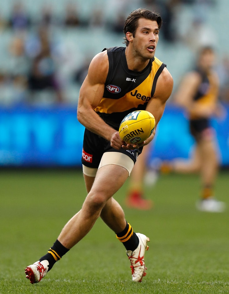 AFL 2016 Rd 12 - Richmond v Gold Coast MELBOURNE, AUSTRALIA - JUNE 12: Alex Rance of the Tigers in action during the 2016 AFL Round 12 match between the Richmond Tigers and the Gold Coast Suns at the Melbourne Cricket Ground on June 12, 2016 in Melbourne, Australia. (Photo by Michael Willson/AFL Media)